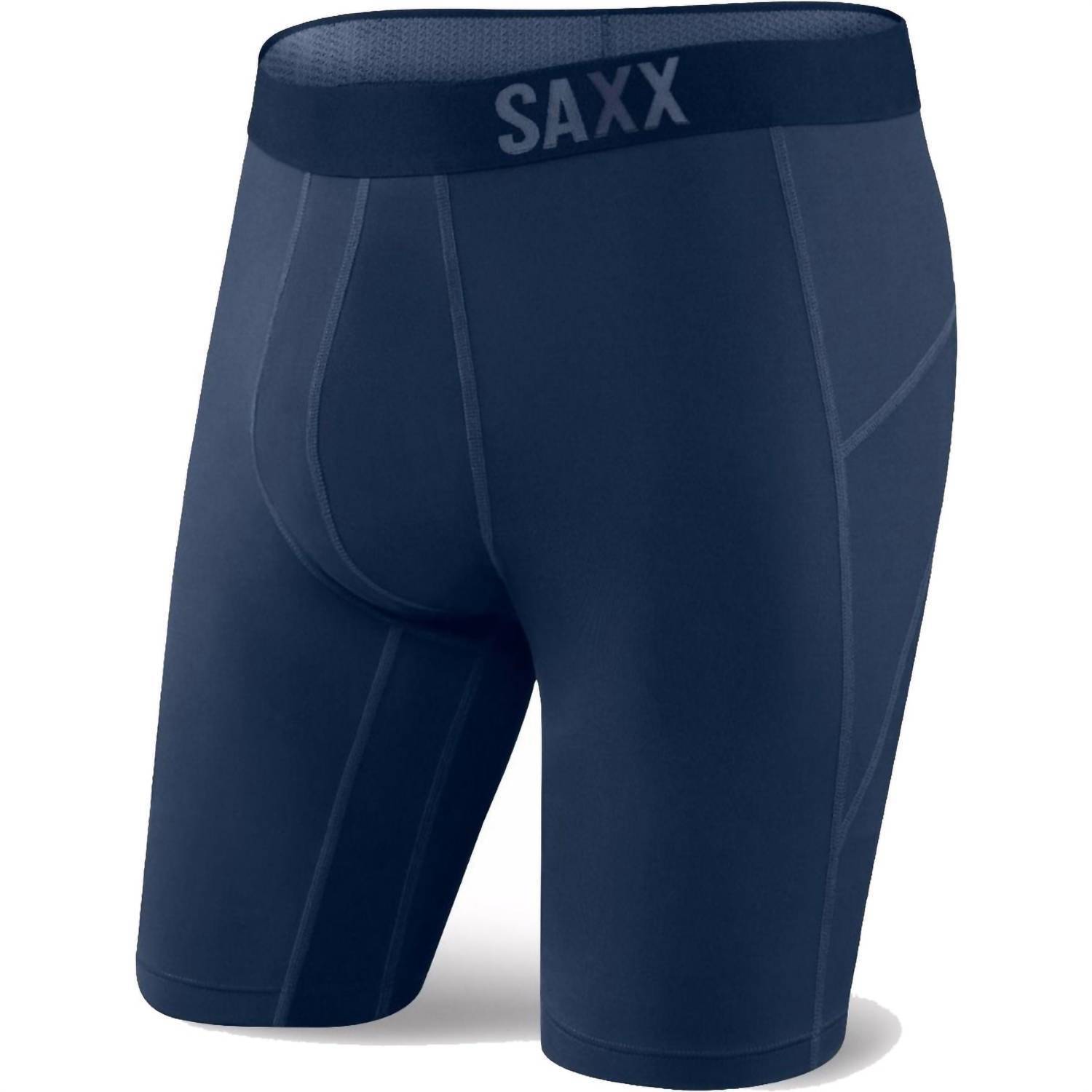 New Saxx Men's Thermoflyte Long Leg Boxer Brief In Navy
